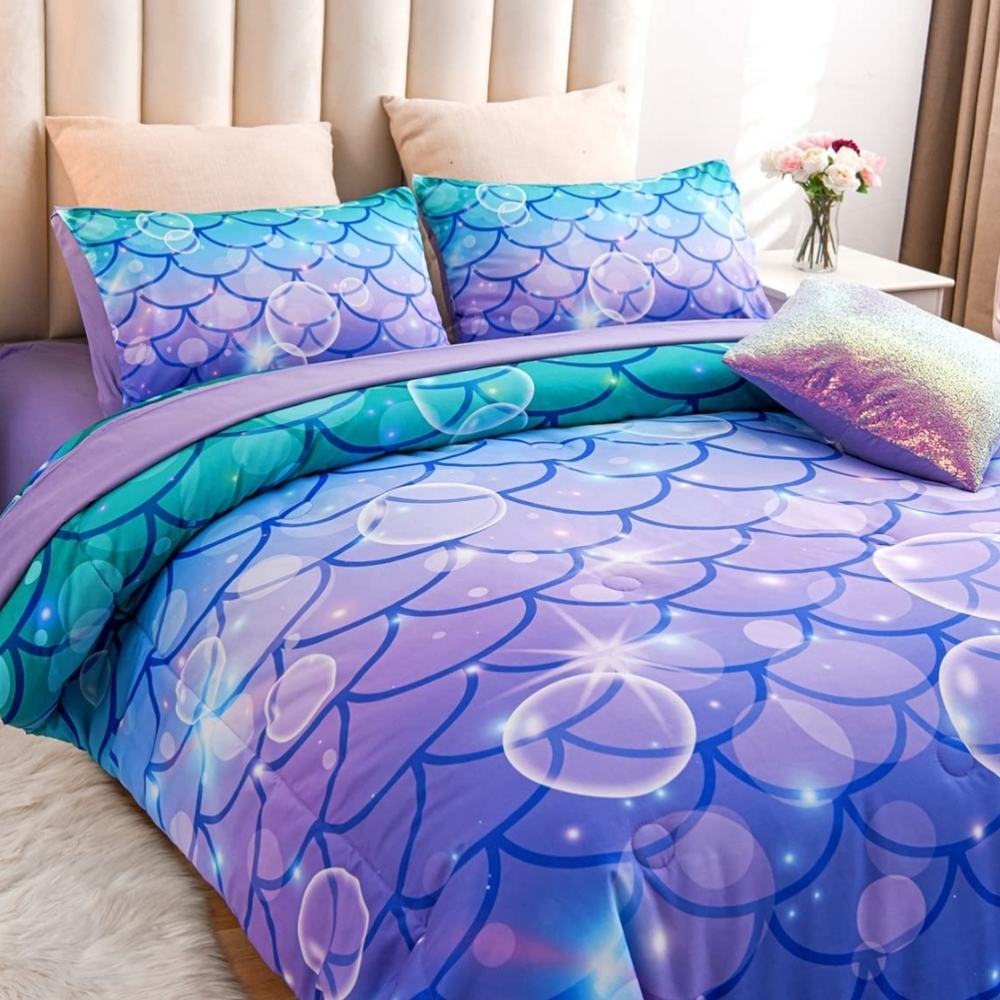 6 Piece Mermaid Comforter Set - Full Size